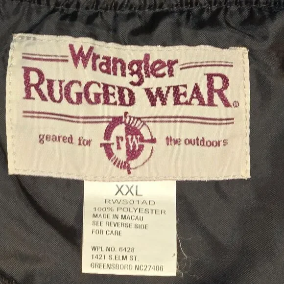 Vintage Wrangler Rugged Wear Advantage Camo Pullover Slicker Men's Size XXL 90s - Picture 3 of 7